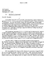Letter to President Bush from Elaine Kaplan