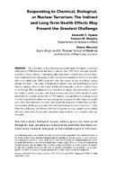 Responding to Chemical, Biological, or Nuclear Terrorism: The Indirect and Long-Term Health Effects